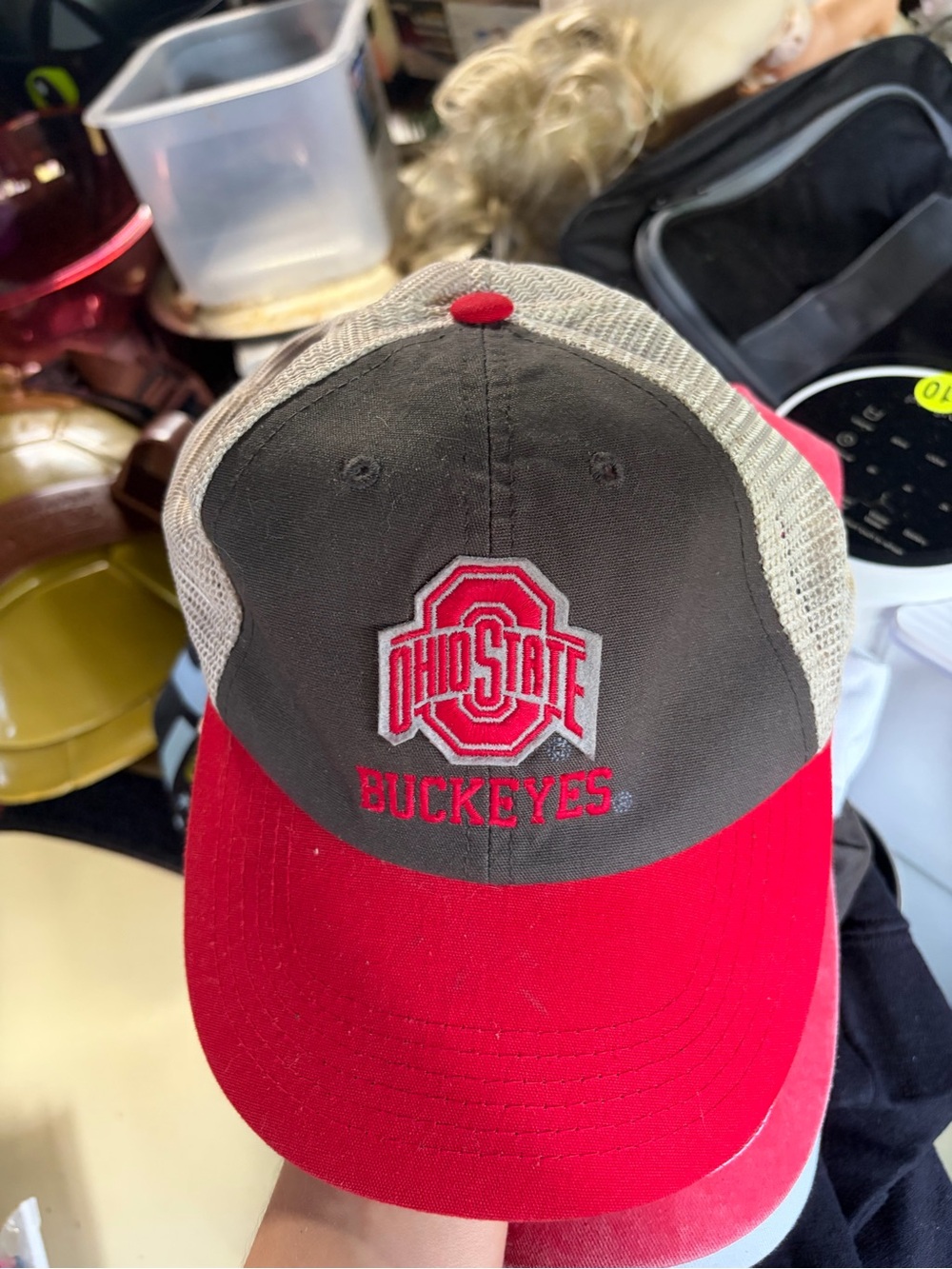 Ohio State Buckeyes Trucker Hat - Red & Gray